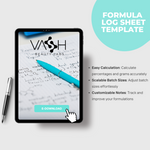 Formula Log Sheet Template
